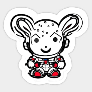 Whimsical cute space bunny sticker Sticker